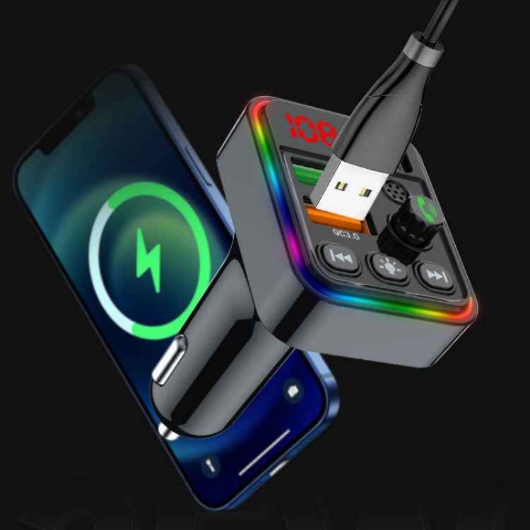 PDF19 PD25W QC3.0 Mobile Phone Fast Charger Adapter USB+Type-C Car Bluetooth Adapter