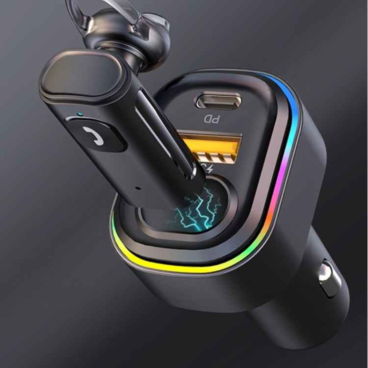 V15 Car Bluetooth With PD Fast Charger Adapter Microphone Wireless Noise Reduction Bluetooth Headset