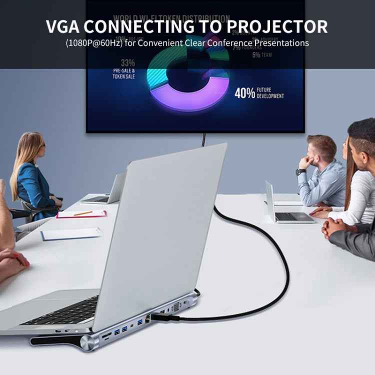 JUNSUNMAY 12 in 1 Multifunctional USB C Hub Docking Station Adapter SD/TF Card Reader