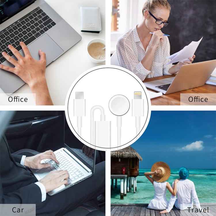 For Apple Watch Series & iPhone 2 in 1 USB Magnetic Charging Cable 1.2m