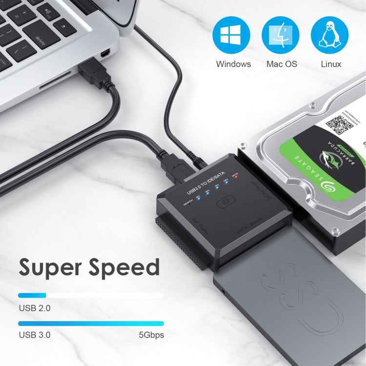 USB3.0 to SATA or IDE Hard Drive Adapter Converter With Clone Function