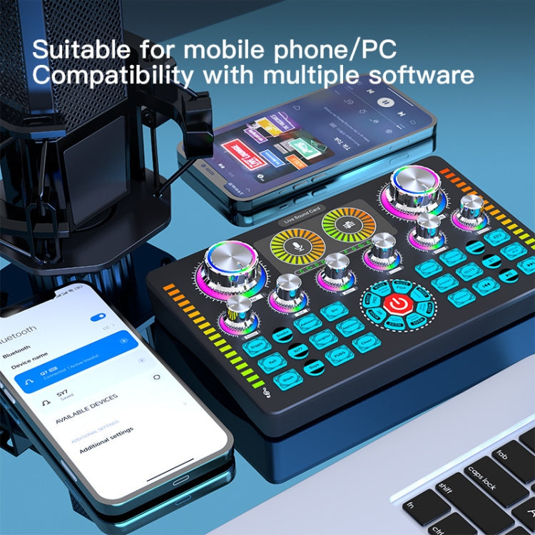 Q7 Live Streaming Sound Card Audio Mixer for Recording Live