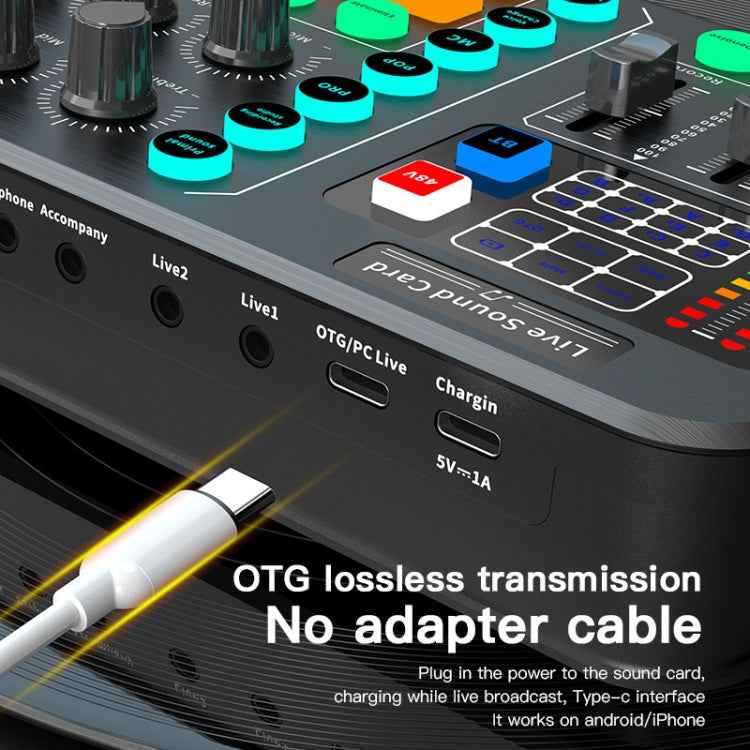 M6 Live Sound Card Multifunctional Wireless Voice Changer Broadcast Mixer