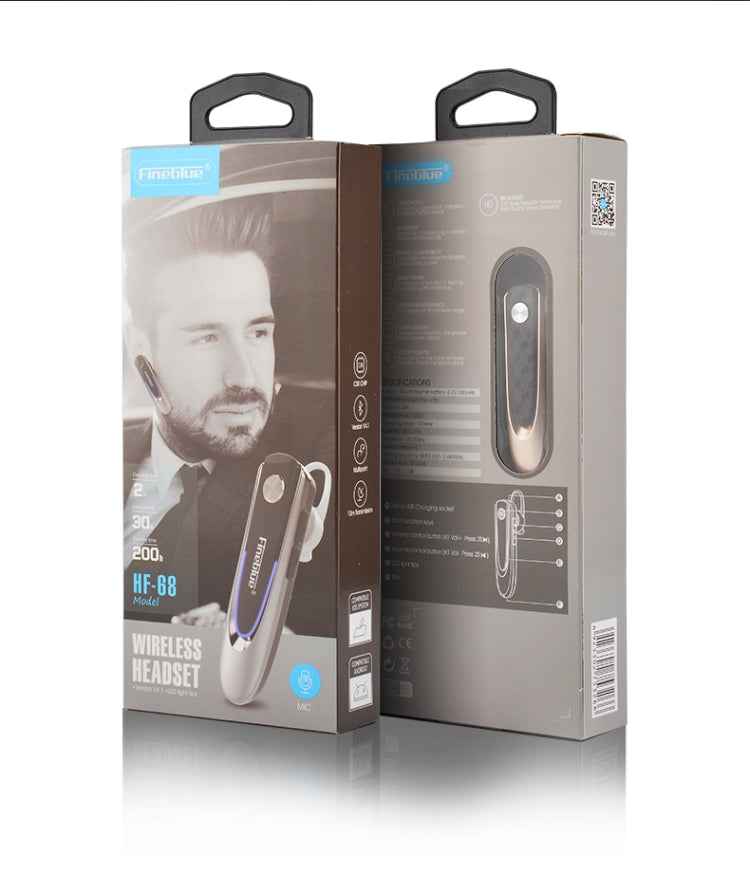 Fineblue HF68 Bluetooth Mini Earphone Business Wireless Earbud Stereo Music Hands-free Calling Earphone Large Battery Capacity