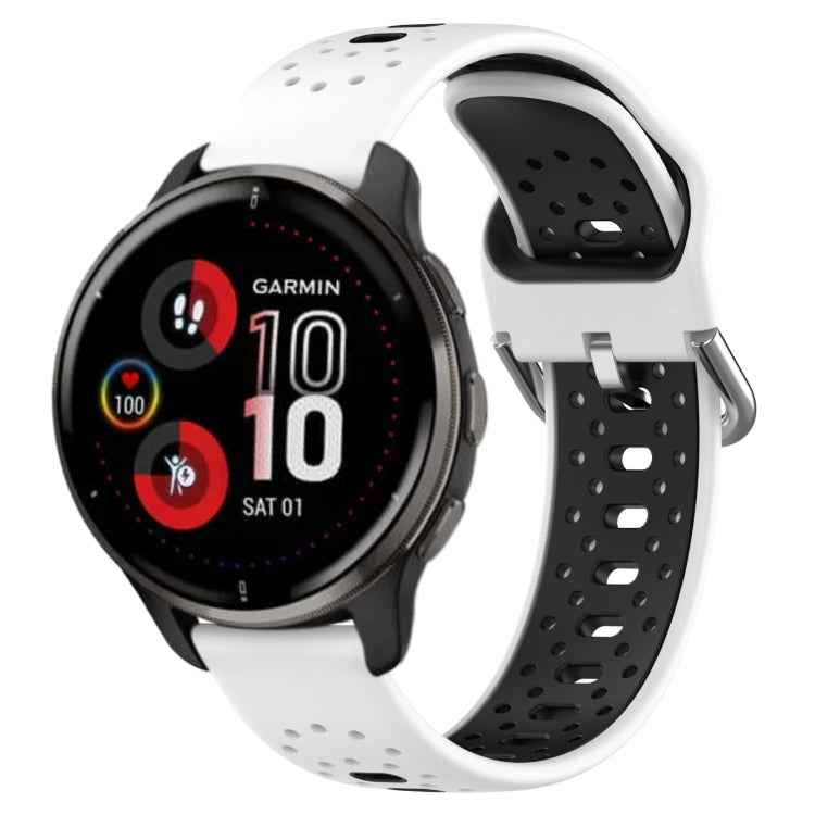 20mm Breathable Two-Color Silicone Watch Band, For Garmin Vivoactive3 Music, For Garmin Venu 2 Plus, For Garmin Approach S40