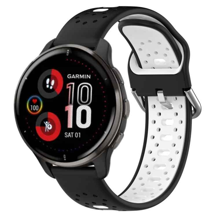 20mm Breathable Two-Color Silicone Watch Band, For Garmin Vivoactive3 Music, For Garmin Venu 2 Plus, For Garmin Approach S40