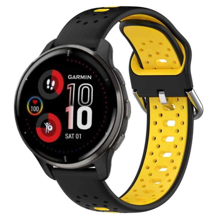 20mm Breathable Two-Color Silicone Watch Band, For Garmin Vivoactive3 Music, For Garmin Venu 2 Plus, For Garmin Approach S40