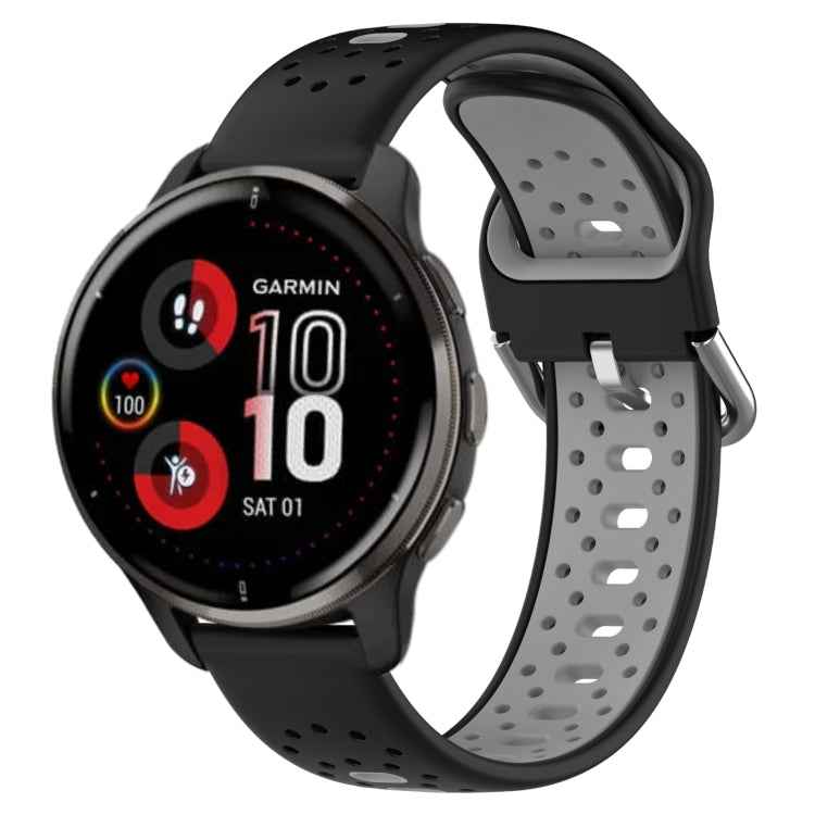 20mm Breathable Two-Color Silicone Watch Band, For Garmin Vivoactive3 Music, For Garmin Venu 2 Plus, For Garmin Approach S40