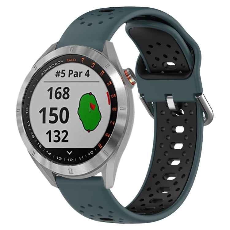 20mm Breathable Two-Color Silicone Watch Band, For Garmin Vivoactive3 Music, For Garmin Venu 2 Plus, For Garmin Approach S40