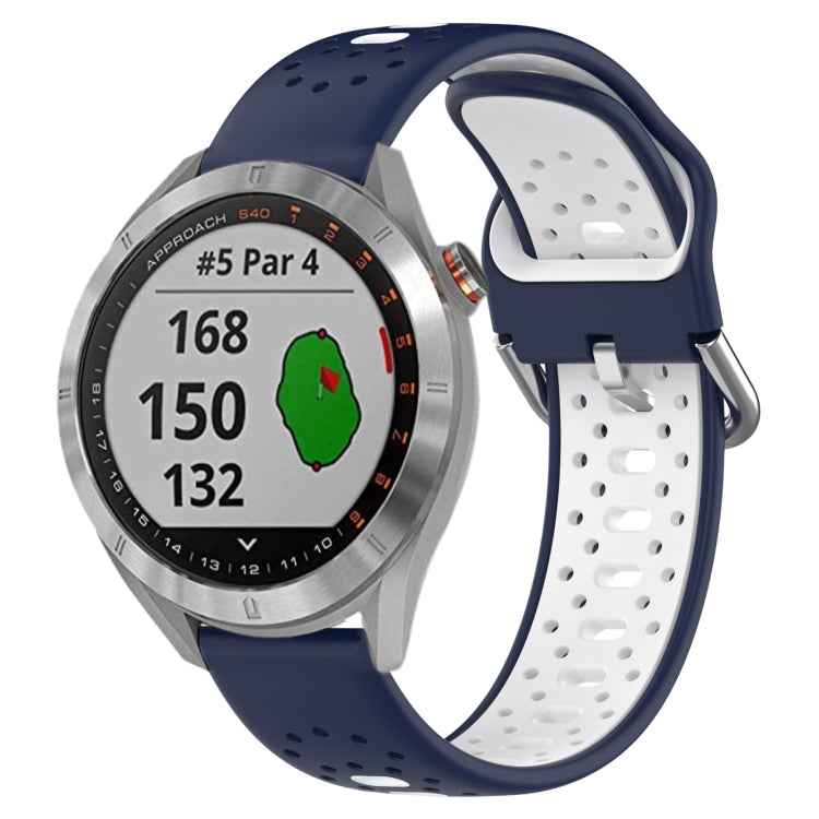 20mm Breathable Two-Color Silicone Watch Band, For Garmin Vivoactive3 Music, For Garmin Venu 2 Plus, For Garmin Approach S40