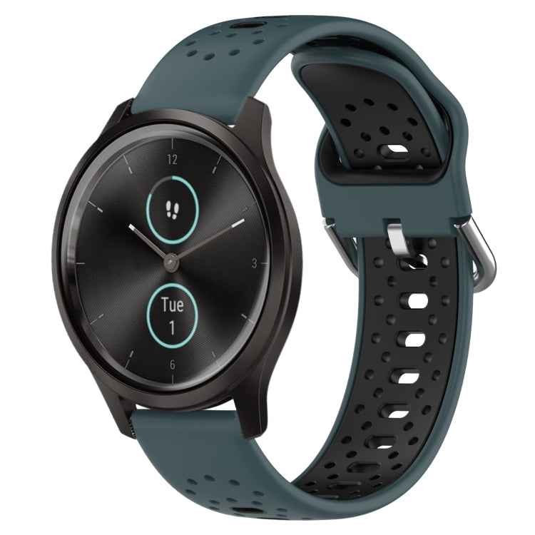 20mm Breathable Two-Color Silicone Watch Band, For Garmin Venu SQ, For Garmin VivoMove Style, For Garmin VivoMove Luxe