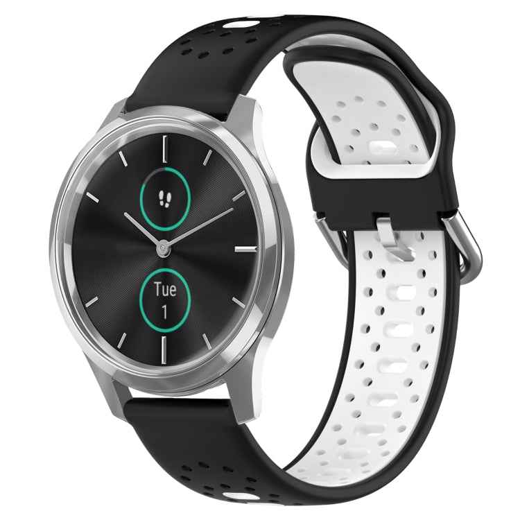 20mm Breathable Two-Color Silicone Watch Band, For Garmin Venu SQ, For Garmin VivoMove Style, For Garmin VivoMove Luxe