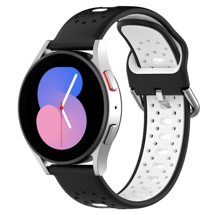 20mm Breathable Two-Color Silicone Watch Band, For Samsung Galaxy Watch 6 Classic 47mm, For Samsung Galaxy Watch 5 44mm, For Samsung Galaxy Watch 5 40mm