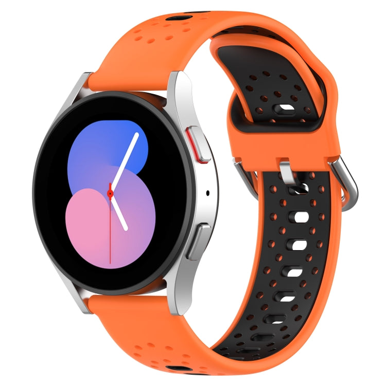 20mm Breathable Two-Color Silicone Watch Band, For Samsung Galaxy Watch Active 2 44mm, For Samsung Galaxy Watch 42mm, For Samsung Galaxy Watch 6 44mm