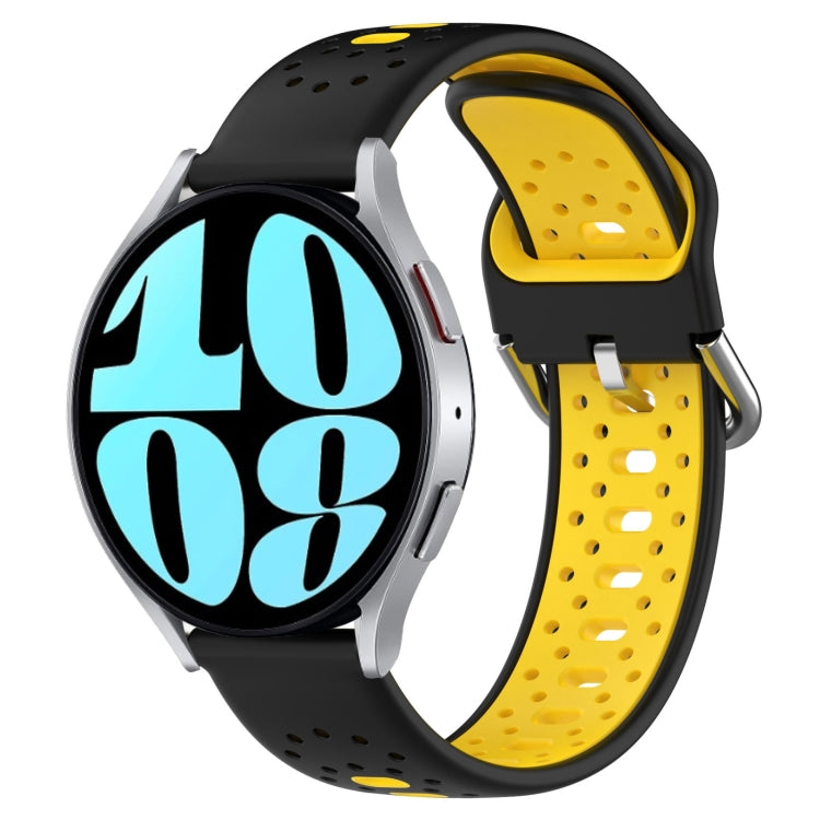 20mm Breathable Two-Color Silicone Watch Band, For Samsung Galaxy Watch Active 2 44mm, For Samsung Galaxy Watch 42mm, For Samsung Galaxy Watch 6 44mm