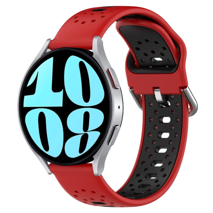 20mm Breathable Two-Color Silicone Watch Band, For Samsung Galaxy Watch 6 40mm, For Samsung Galaxy Watch 6 Classic 43mm