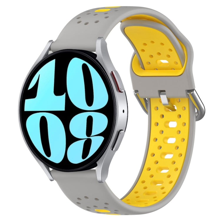 20mm Breathable Two-Color Silicone Watch Band, For Samsung Galaxy Watch 6 40mm, For Samsung Galaxy Watch 6 Classic 43mm