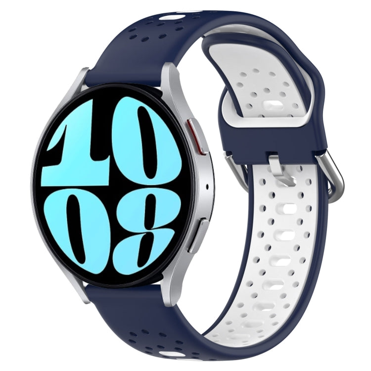 20mm Breathable Two-Color Silicone Watch Band, For Samsung Galaxy Watch 6 40mm, For Samsung Galaxy Watch 6 Classic 43mm