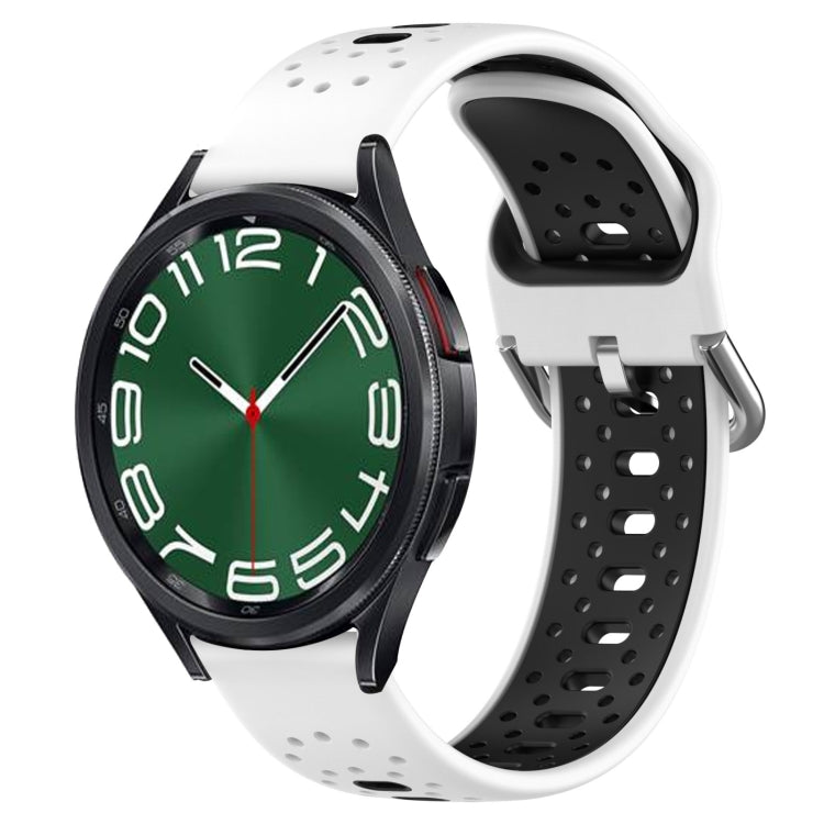 20mm Breathable Two-Color Silicone Watch Band, For Samsung Galaxy Watch 6 40mm, For Samsung Galaxy Watch 6 Classic 43mm