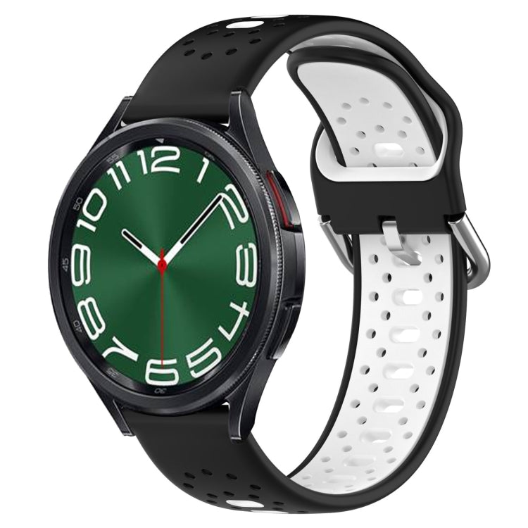 20mm Breathable Two-Color Silicone Watch Band, For Samsung Galaxy Watch 6 40mm, For Samsung Galaxy Watch 6 Classic 43mm
