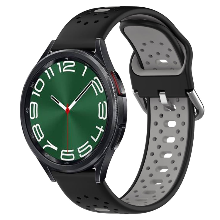 20mm Breathable Two-Color Silicone Watch Band, For Samsung Galaxy Watch 6 40mm, For Samsung Galaxy Watch 6 Classic 43mm