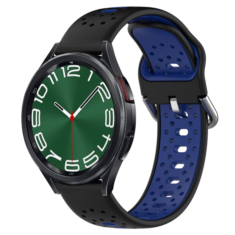 20mm Breathable Two-Color Silicone Watch Band, For Samsung Galaxy Watch 6 40mm, For Samsung Galaxy Watch 6 Classic 43mm