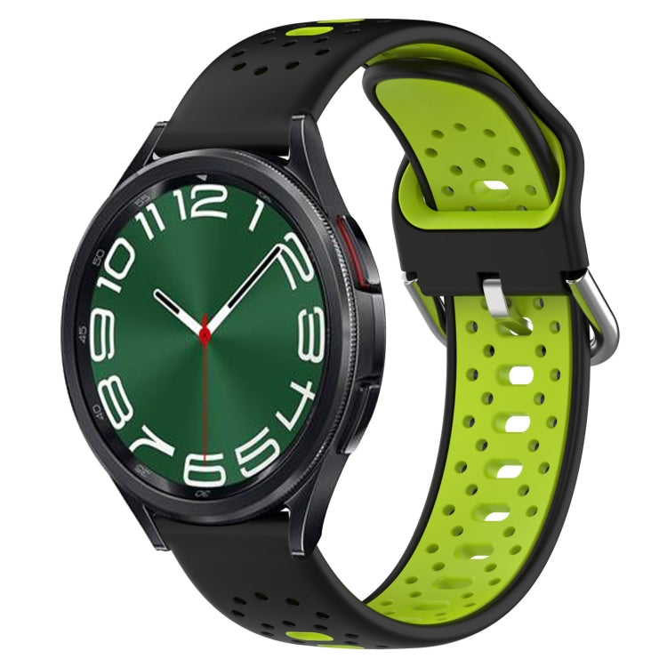 20mm Breathable Two-Color Silicone Watch Band, For Samsung Galaxy Watch 6 40mm, For Samsung Galaxy Watch 6 Classic 43mm