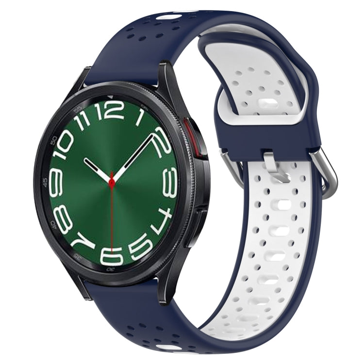 20mm Breathable Two-Color Silicone Watch Band, For Samsung Galaxy Watch 6 40mm, For Samsung Galaxy Watch 6 Classic 43mm