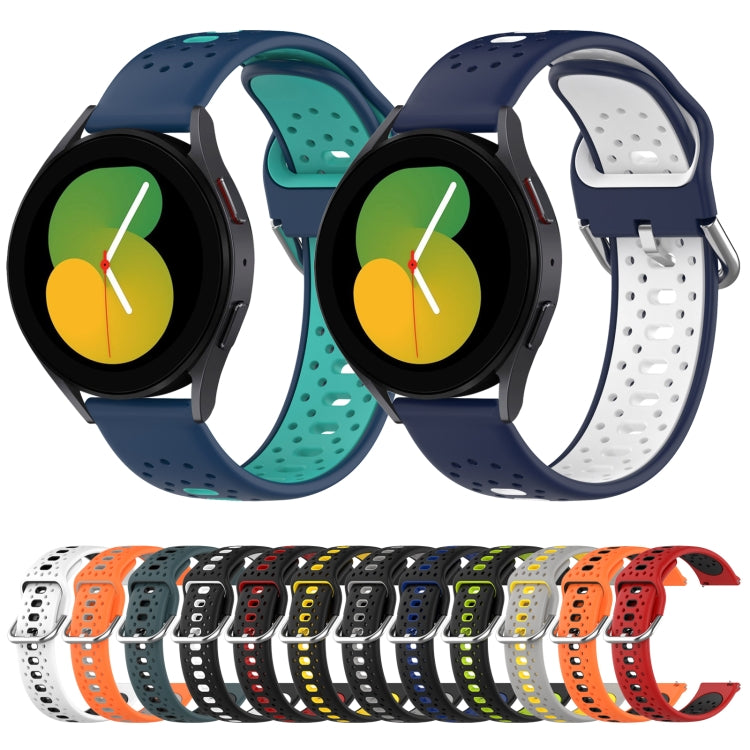 20mm Breathable Two-Color Silicone Watch Band, For Samsung Galaxy Watch 6 40mm, For Samsung Galaxy Watch 6 Classic 43mm
