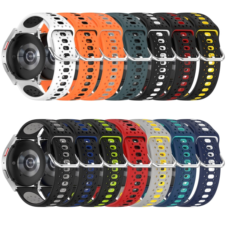20mm Breathable Two-Color Silicone Watch Band, For Samsung Galaxy Watch 6 40mm, For Samsung Galaxy Watch 6 Classic 43mm