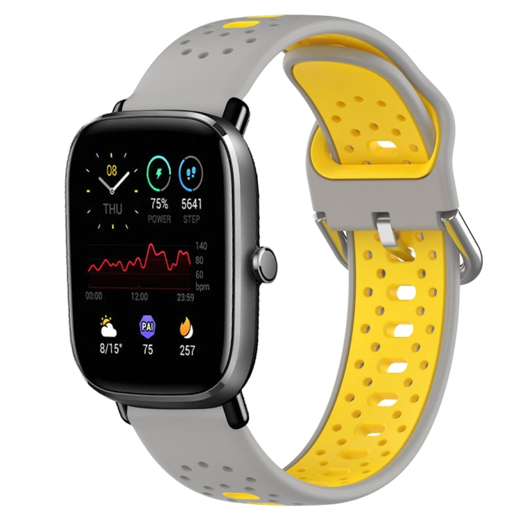 20mm Breathable Two-Color Silicone Watch Band, For Amazfit GTR Mini, For Amazfit GTS 4, For Amazfit GTS 4 Mini