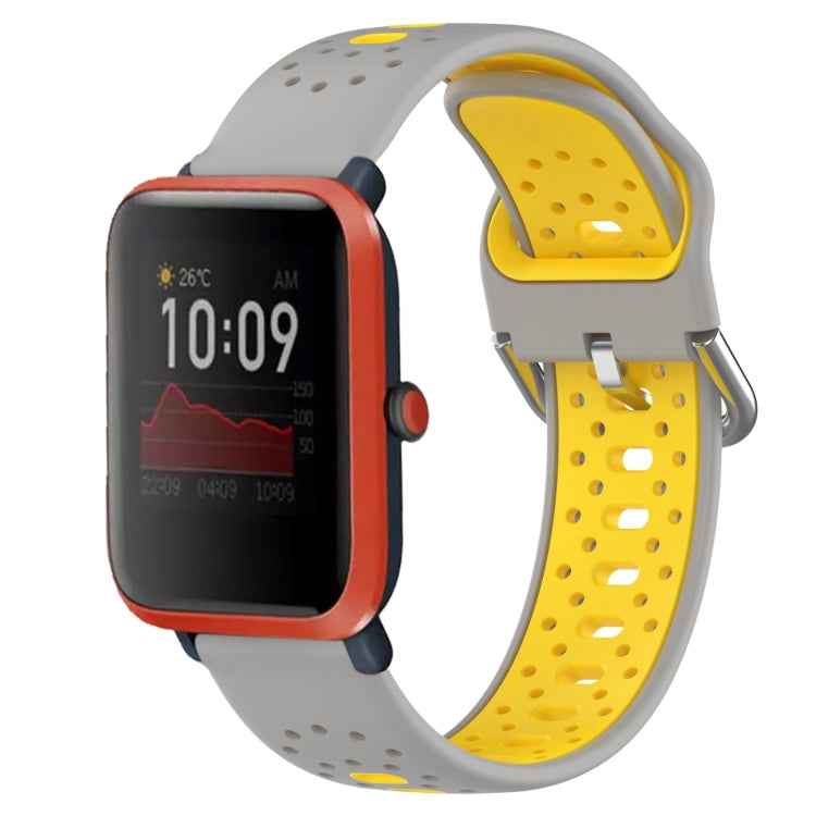20mm Breathable Two-Color Silicone Watch Band, For Amazfit Bip 1S