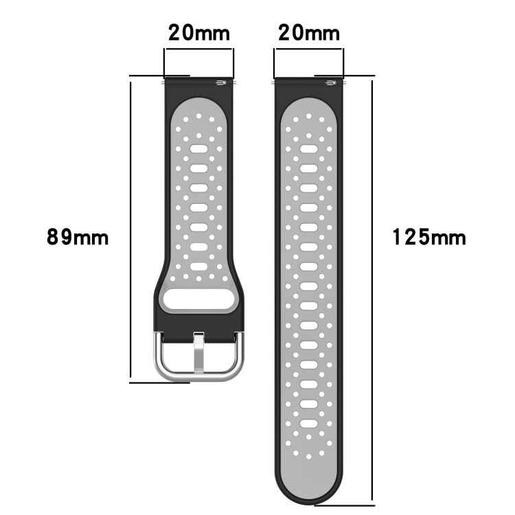 20mm Breathable Two-Color Silicone Watch Band, For Amazfit Bip 1S