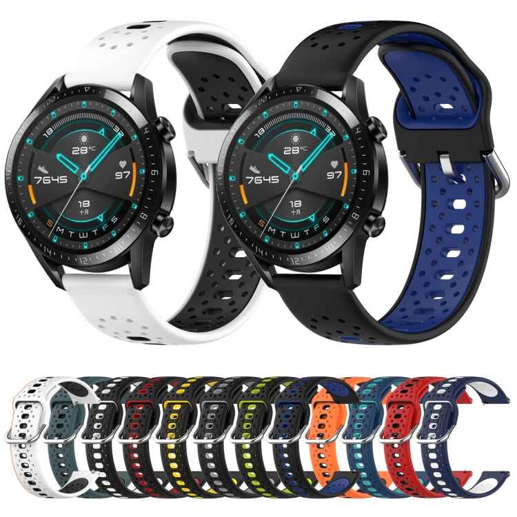 20mm Breathable Two-Color Silicone Watch Band