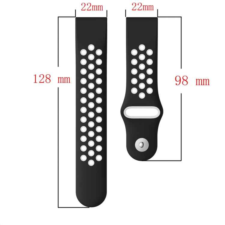22mm Sports Breathable Silicone Watch Band