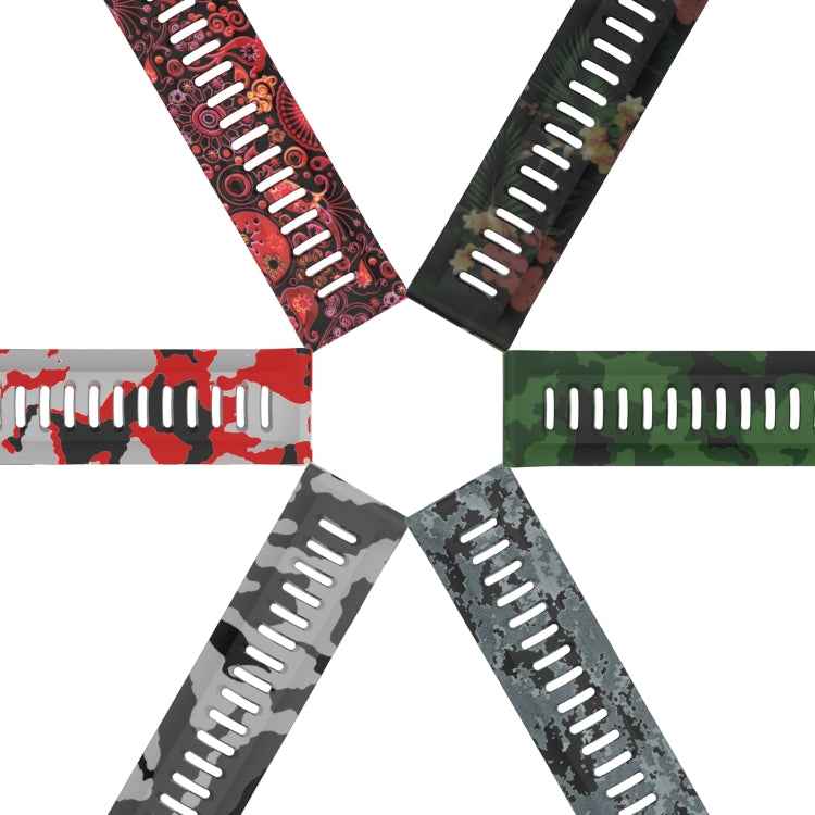 26mm Camouflage Printed Silicone Watch Band