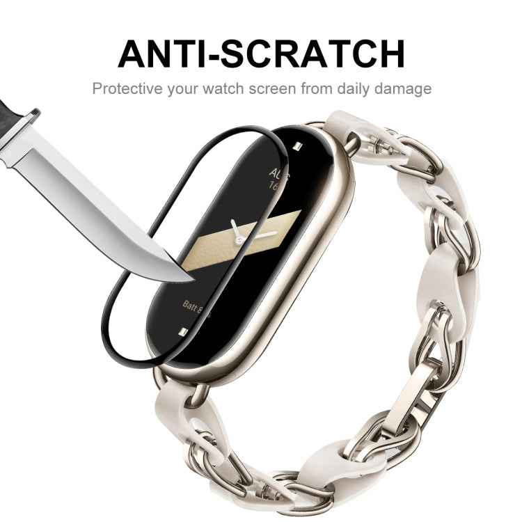 For Xiaomi Mi Band 8 ENKAY Hat-Prince 2 in 1 Set Full Coverage Screen Protector + Nylon Velcro Loop Watch Band