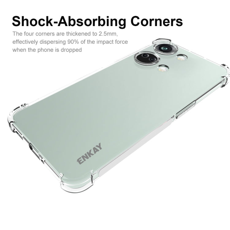 ENKAY Hat-Prince Transparent TPU Shockproof Phone Case with Glass Film, For OnePlus Ace 2V 5G