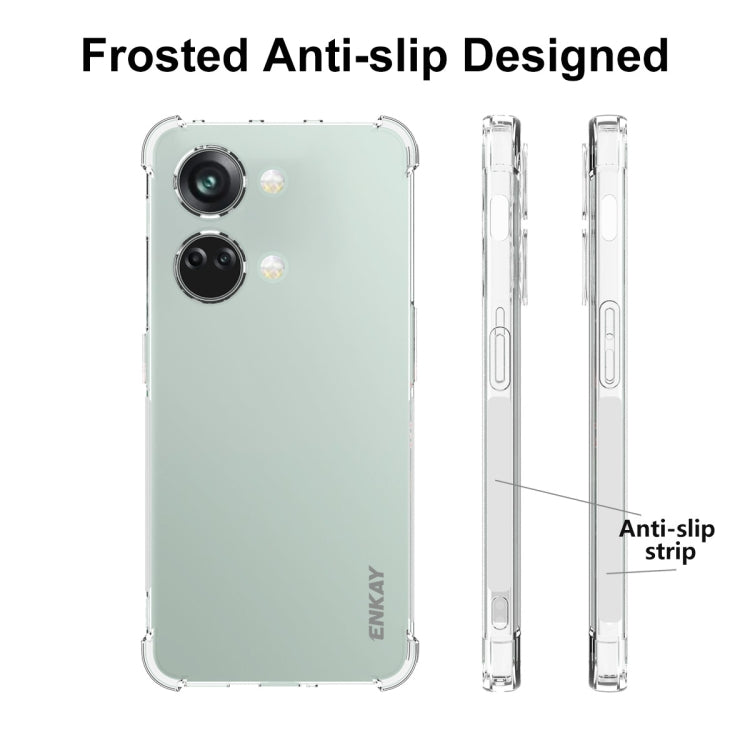 ENKAY Hat-Prince Transparent TPU Shockproof Phone Case with Glass Film, For OnePlus Ace 2V 5G