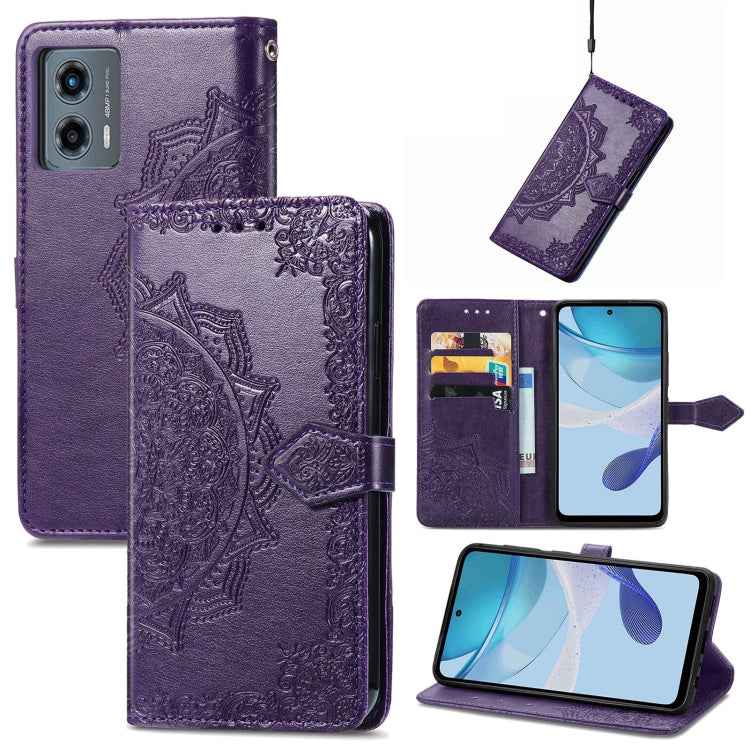 Mandala Flower Embossed Leather Phone Case, For Motorola Moto G 5G 2023