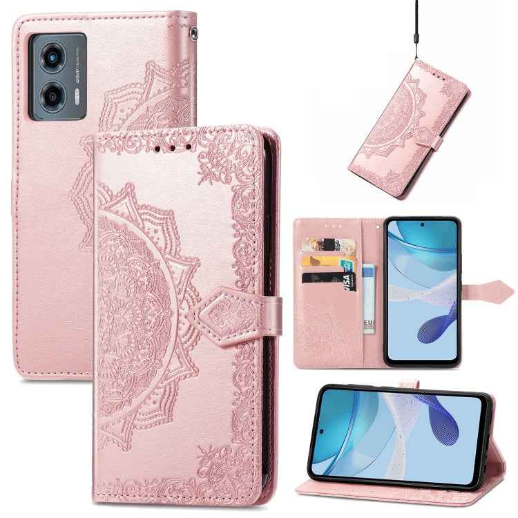 Mandala Flower Embossed Leather Phone Case, For Motorola Moto G 5G 2023