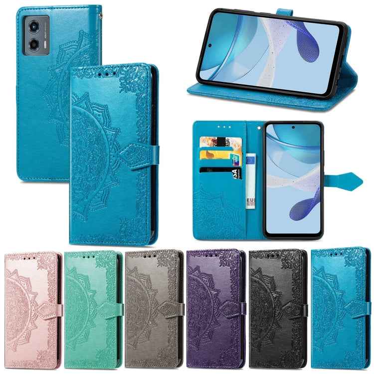 Mandala Flower Embossed Leather Phone Case, For Motorola Moto G 5G 2023
