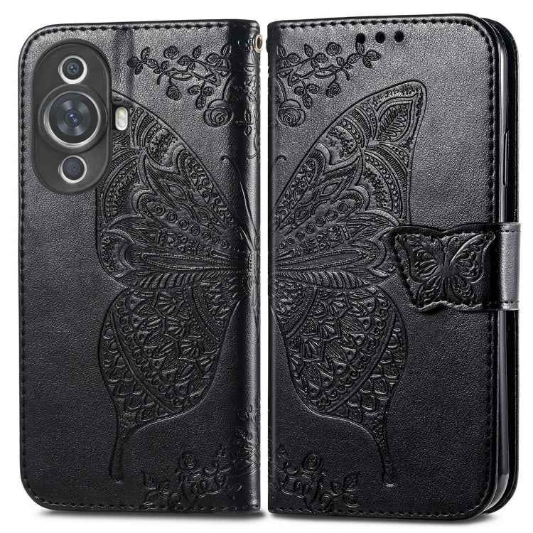 Butterfly Love Flower Embossed Leather Phone Case, For Huawei Nova 11 Pro, For Huawei Nova 11, For Huawei P60, For Huawei P60 Pro