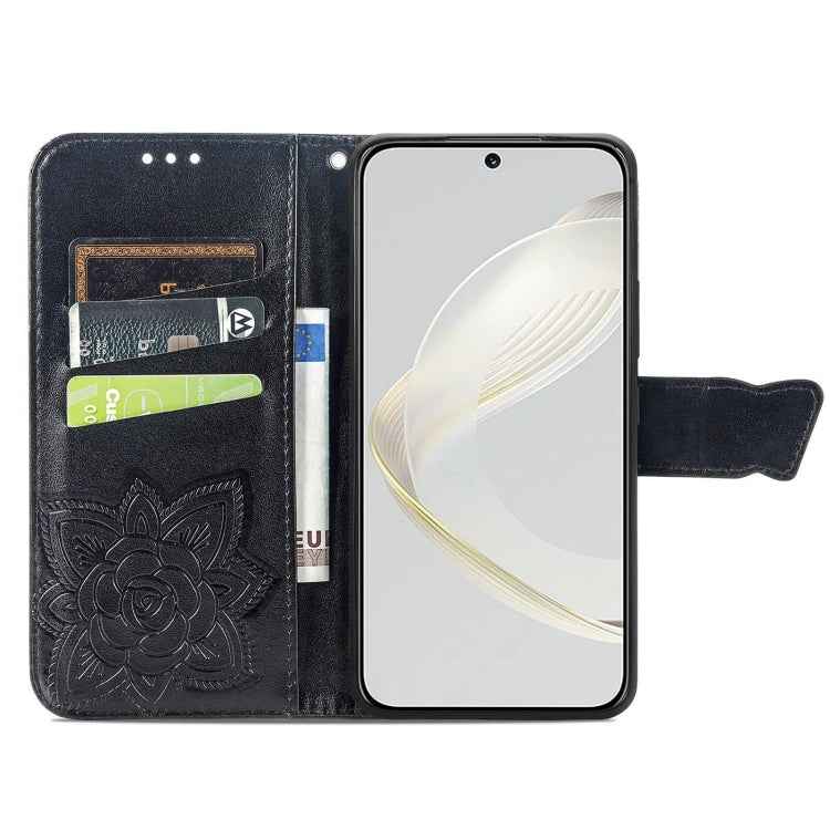 Butterfly Love Flower Embossed Leather Phone Case, For Huawei Nova 11 Pro, For Huawei Nova 11, For Huawei P60, For Huawei P60 Pro