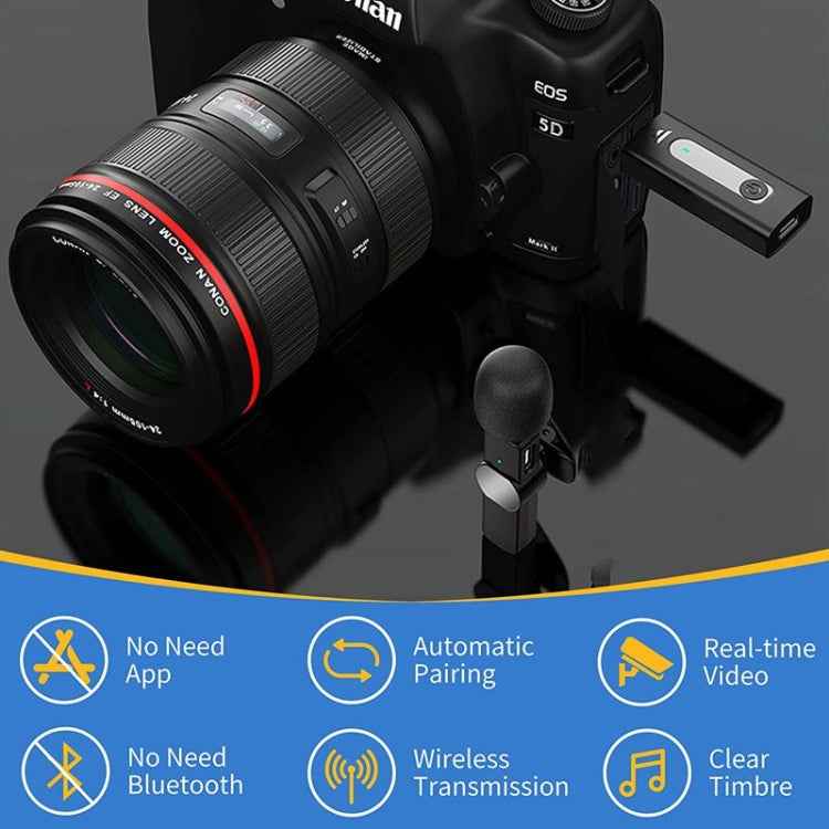 Lavalier Wireless Noise Reduction Microphone for Phone / Camera / Laptop / MacBook with 3.5mm Receiver