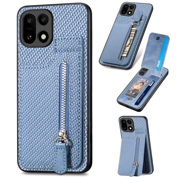 Carbon Fiber Vertical Flip Zipper Phone Case, For OnePlus Ace 6 / 6T / 15R, For OnePlus 15, For OnePlus Nord CE 2 Lite