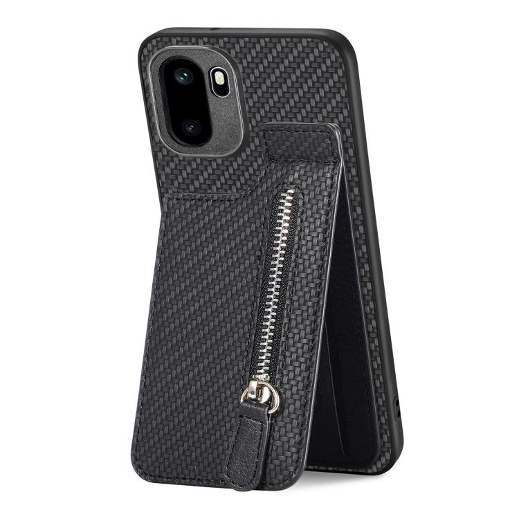 Carbon Fiber Vertical Flip Zipper Phone Case, For OnePlus Ace 6 / 6T / 15R, For OnePlus 15, For OnePlus Nord CE 2 Lite