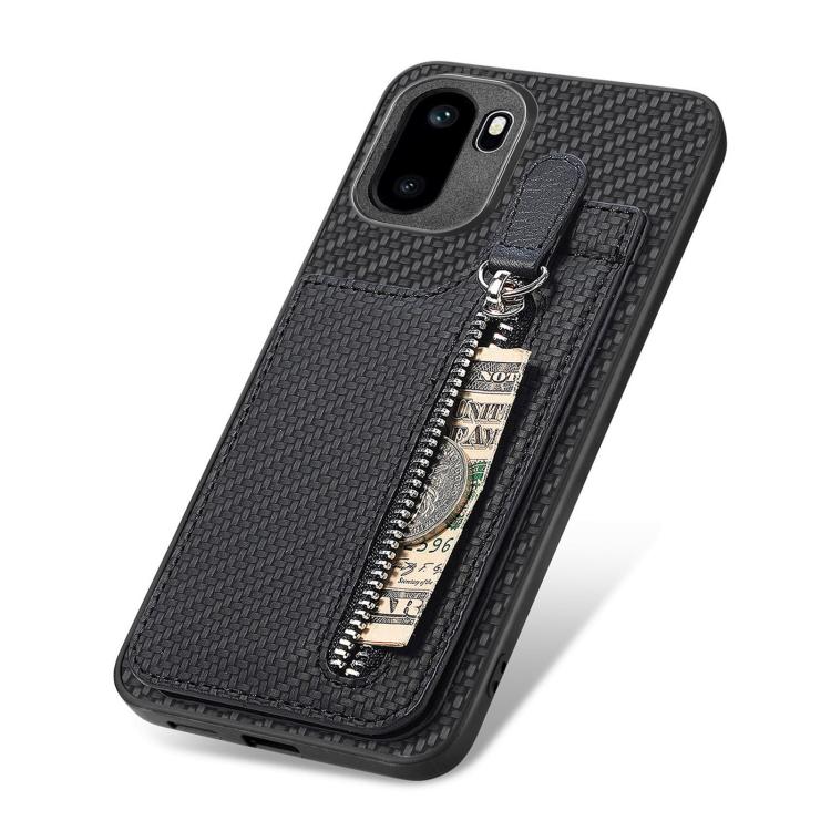 Carbon Fiber Vertical Flip Zipper Phone Case, For OnePlus Ace 6 / 6T / 15R, For OnePlus 15, For OnePlus Nord CE 2 Lite