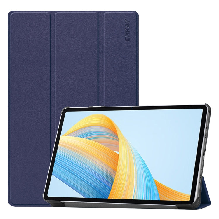 ENKAY Tri-fold Custer Texture Leather Smart Tablet Case