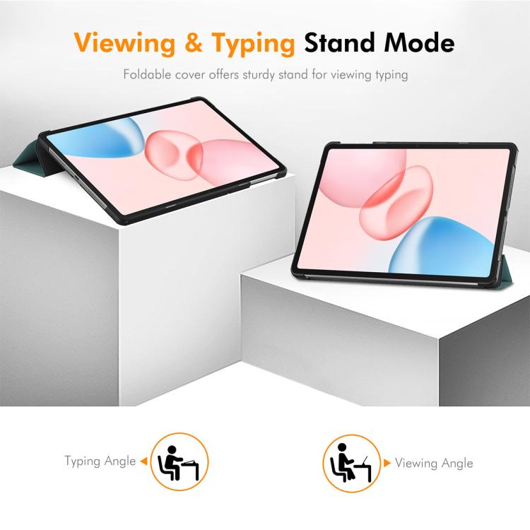 ENKAY Tri-fold Custer Texture Leather Smart Tablet Case